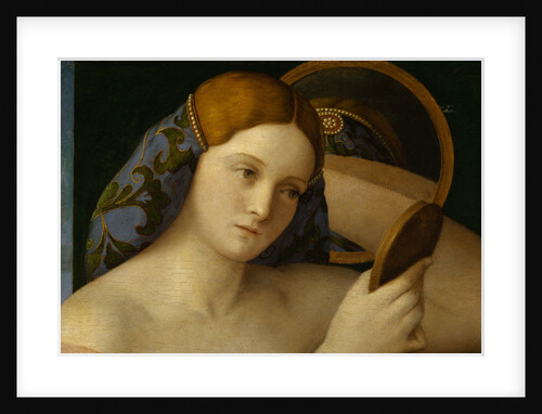 Detail of Young Woman with a Mirror by Giovanni Bellini