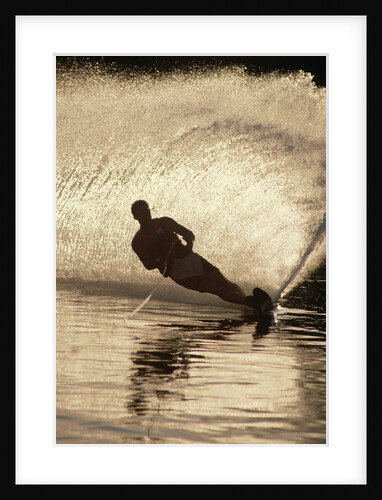 Water Skier Splashing on a Turn by Anonymous