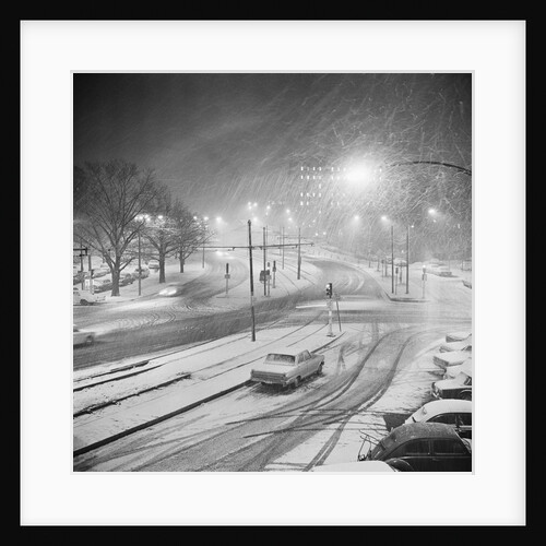 Automobiles Stuck in Snowstorm by Anonymous