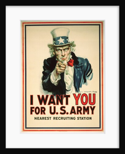 I Want You for the U.S. Army Recruitment Poster by James Montgomery Flagg
