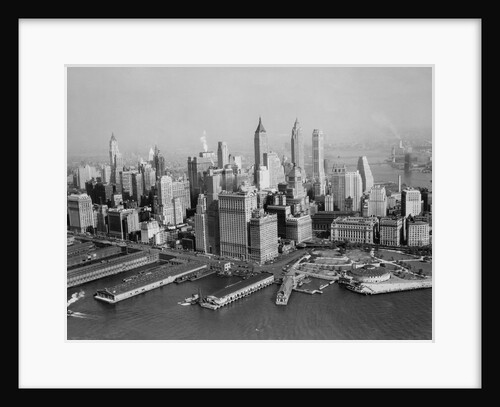 Aerial View of Downtown New York City with Harbor by Anonymous
