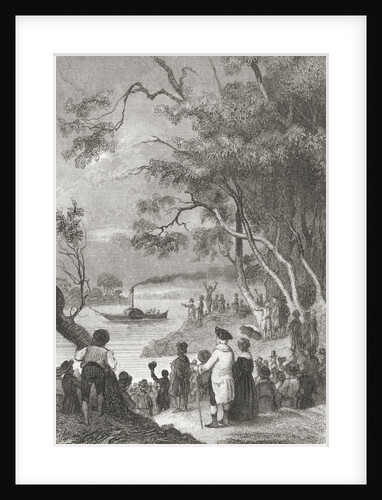 Crowd Gazing out at Sailing of New Boat the Fulton by Anonymous