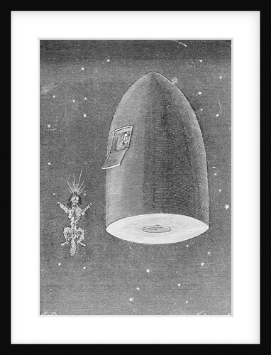 Illustration Depicting the Disposal of Satellite's Body in From the Earth to the Moon by Jules Verne