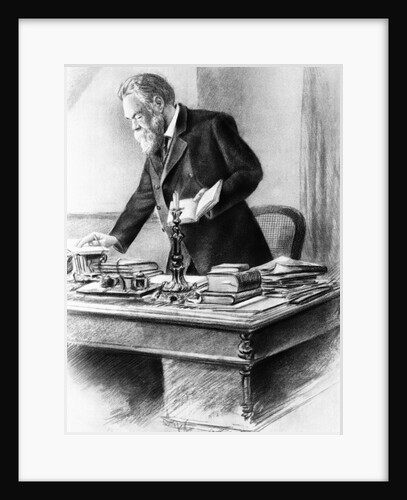 Friedrich Engels Working in His Office by Anonymous