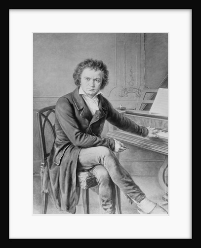 Portrait of Beethoven Posing at Piano by Anonymous