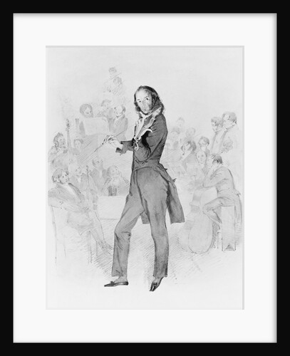 Violinist and Composer Nicolo Paganini Playing Violin by Anonymous