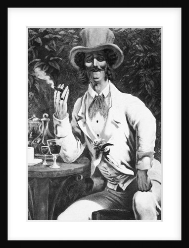 Illustration of Jacques Offenbach Smoking Cigar by Anonymous