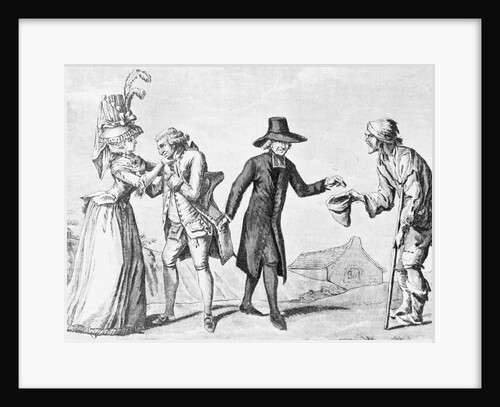 Print of a Clergyman Stealing from the Rich to Give to the Poor by Anonymous