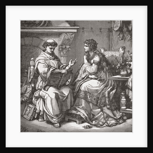 Illustration of Abelard Reading to Heloise by Anonymous