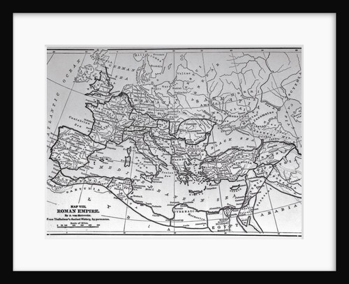 Map of The Roman Empire from 17th Century Engraving by Anonymous