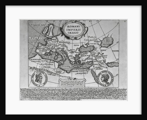 Map of The Roman Empire from 18th Century Engraving by Anonymous
