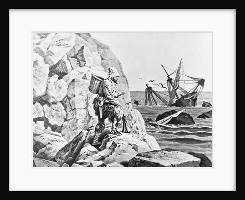 Robinson Crusoe Viewing His Wreck Print by Anonymous