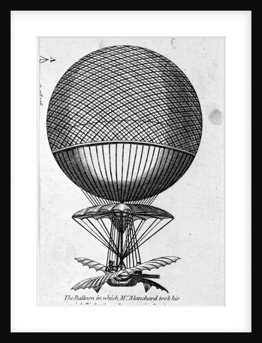 Engraving of Balloon Used by Jean Pierre Francois Blanchard