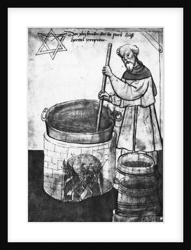 Ancient Beer Maker Stirring Mixture by Anonymous
