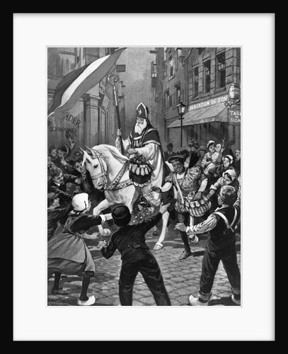 Dutch Santa Claus Distributing Gift by Anonymous