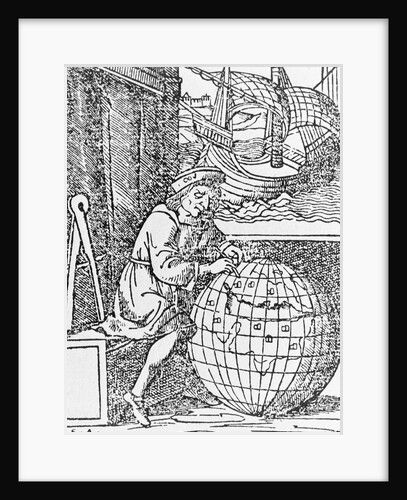 Christopher Columbus Studying Globe by Anonymous