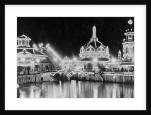 Luna Park at Coney Island Illuminated at Night by Anonymous