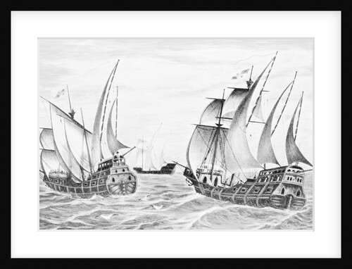 Illustration of the Nina, Pinta, and Santa Maria by Anonymous