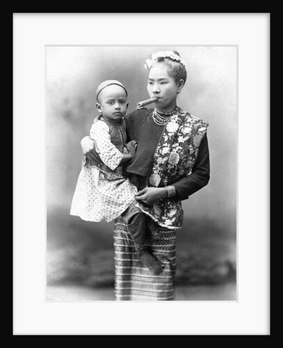 Burmese Woman Smoking Cigar by Anonymous