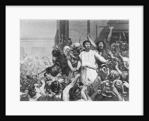 Painting of Barabbas with the Crowd by Anonymous
