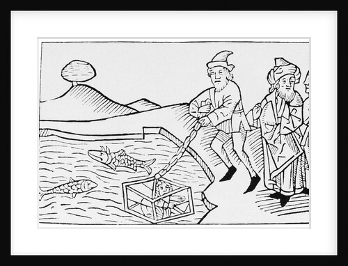 Woodcut of Alexander the Great in a Diving Bell by Anonymous