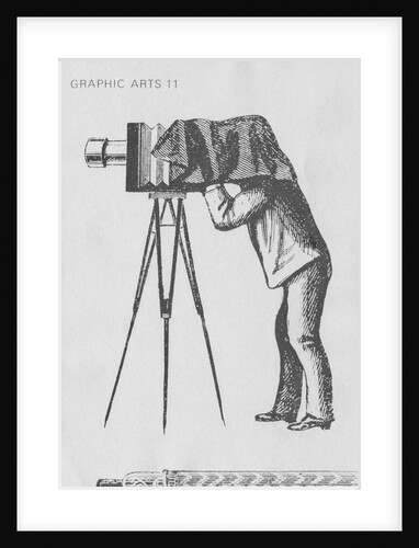 Woodcut Illustration of a Photographer Taking a Photograph by Anonymous
