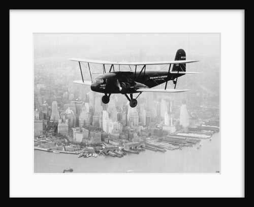 Airplane Flying Near Manhattan by Anonymous