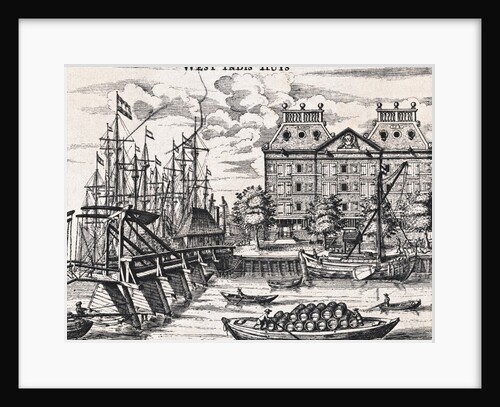 Men Rowing Canoes Through Amsterdam by Anonymous