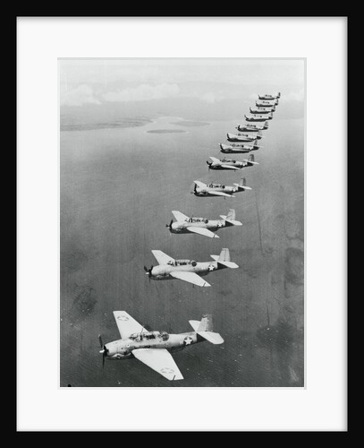 War Planes Flying in Formation by Anonymous