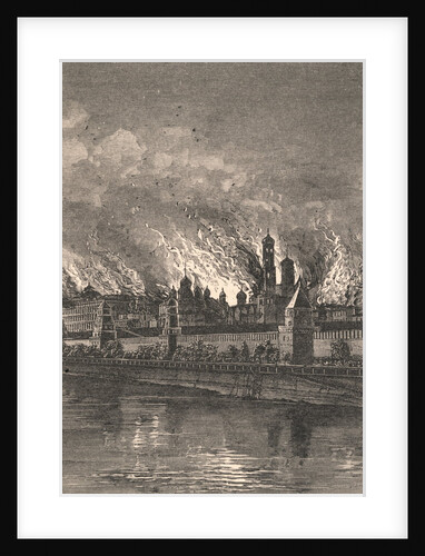 Moscow Burning During Napoleonic War by Anonymous