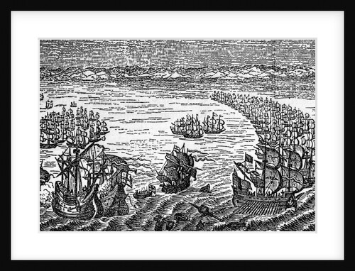 English Fleet Attacking Spanish Armada by Anonymous