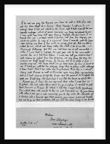 Letter Written by Jonathan Swift