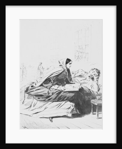 Drawing of Florence Nightingale Scripting a Soldier's Letter by Anonymous