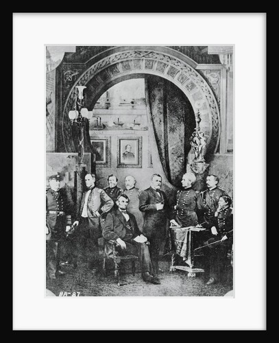 Abraham Lincoln Posing with Generals by Anonymous