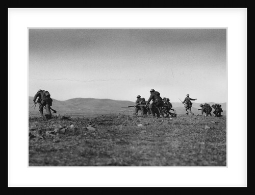 British Soldiers Advance During World War I by Anonymous