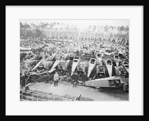 View of Crumbled War Damaged Airplanes by Anonymous