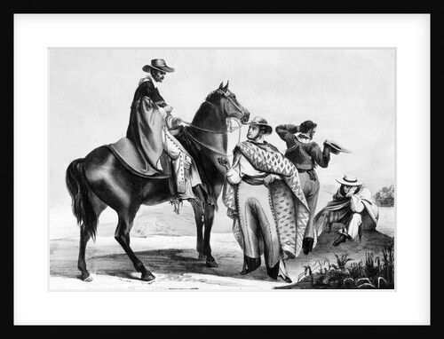 Drawing of South American Gauchos on the Range by Anonymous