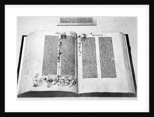Gutenberg Bible Open to Beginning of New Testament by Anonymous
