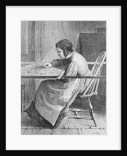 Woman Quilting on a Frame by Anonymous
