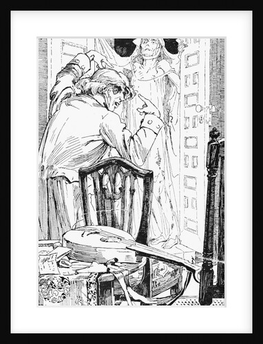 Illustration of Ghost Watching Man by Anonymous