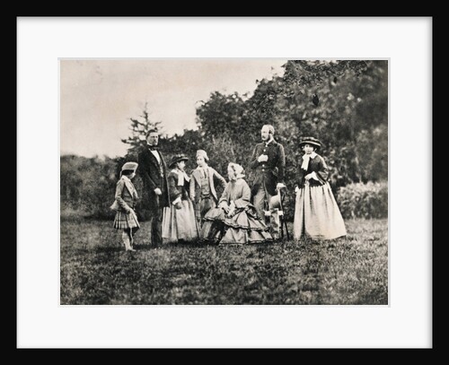 Queen Victoria with Husband Prince Albert and Children Outdoors by Anonymous