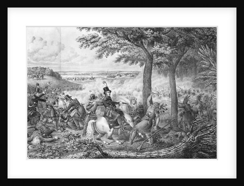 Lithograph Depicting the Battle of the Thames by Anonymous