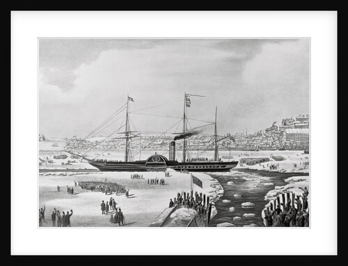 Steamship Sailing from Docks by Anonymous