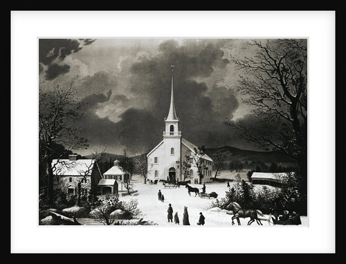 American Country Church in Winter by Anonymous