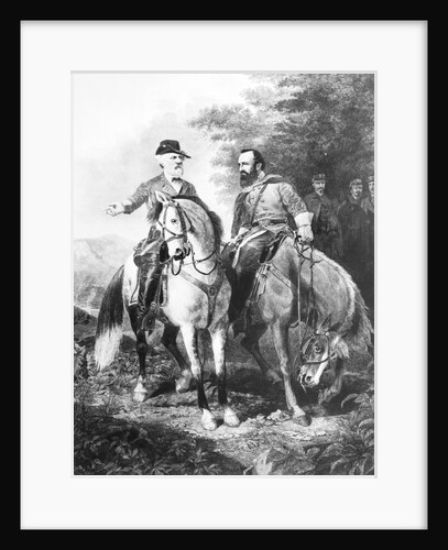 Drawing Depicting Generals Robert E. Lee and Stonewall Jackson by Anonymous