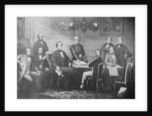Engraving of Jefferson Davis and His Cabinet by Anonymous