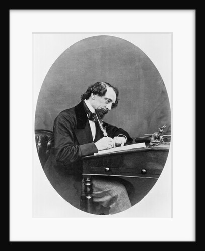 Charles Dickens Sitting at Desk by Anonymous