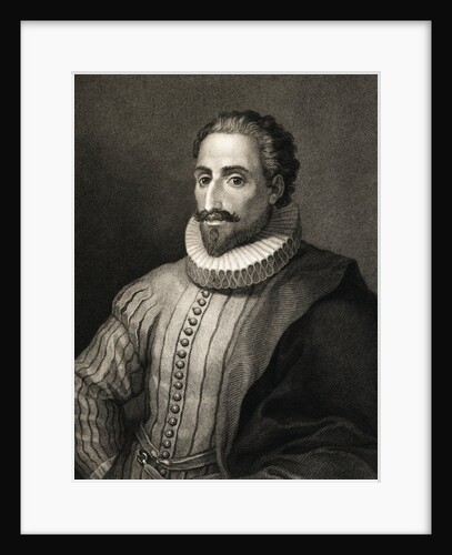 Portrait of Spanish Writer Cervantes Famous for Don Quixote by Anonymous