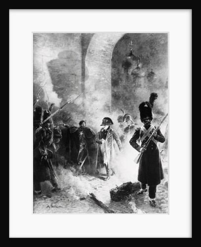 Napoleon Leaving Burning Kremlin by Anonymous