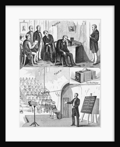 Illustration of Alexander Graham Bell Demonstrating Telephone by Anonymous